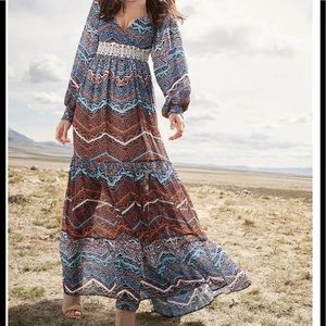 Boho maxi dress. Lined. Sz $22, $70